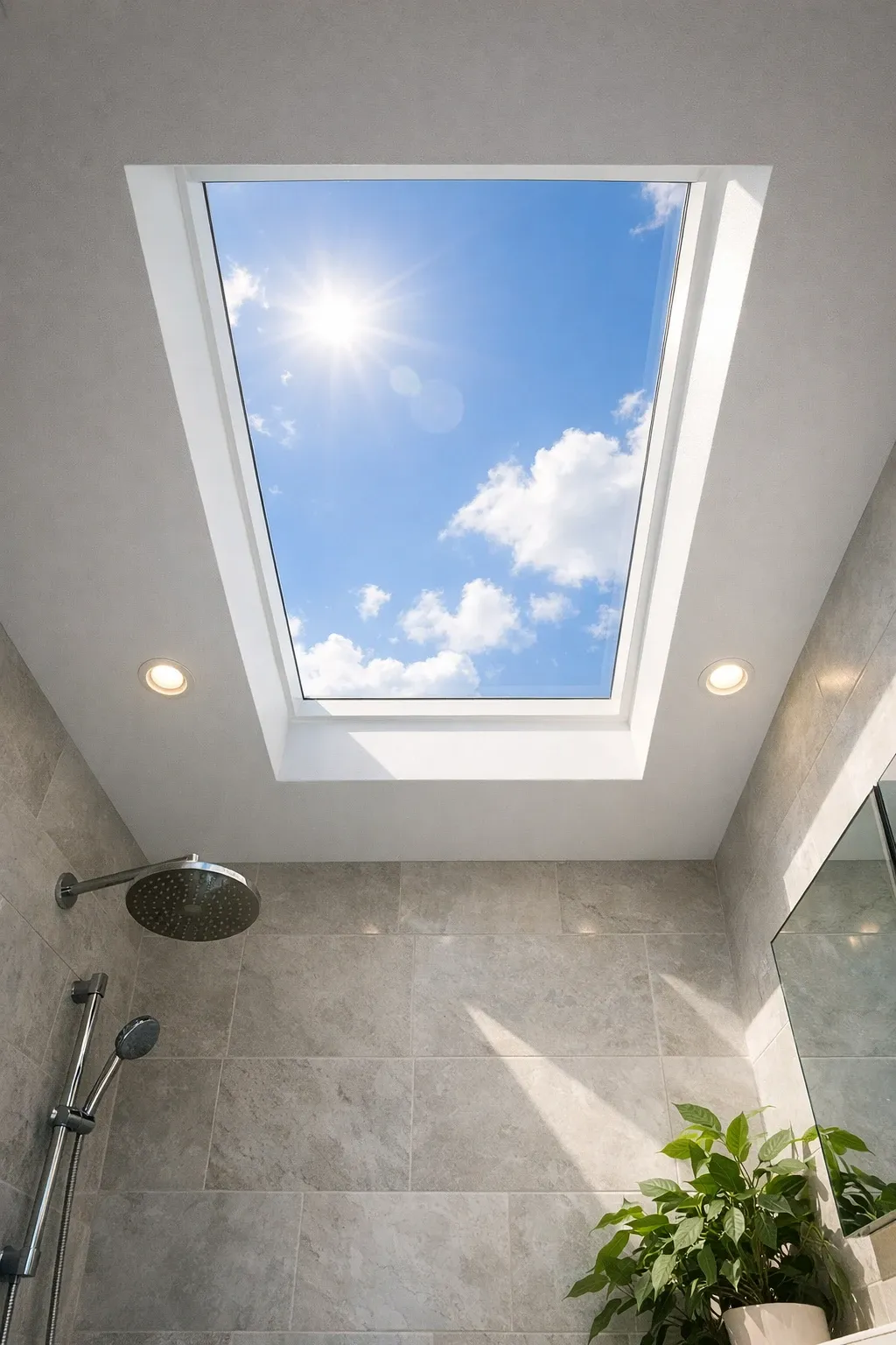 clerestory window in a bathroom