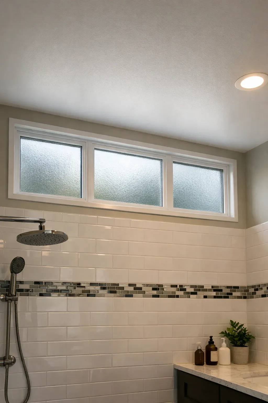 decorative laser-cut screen in a bathroom