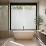 frosted window film in a bathroom