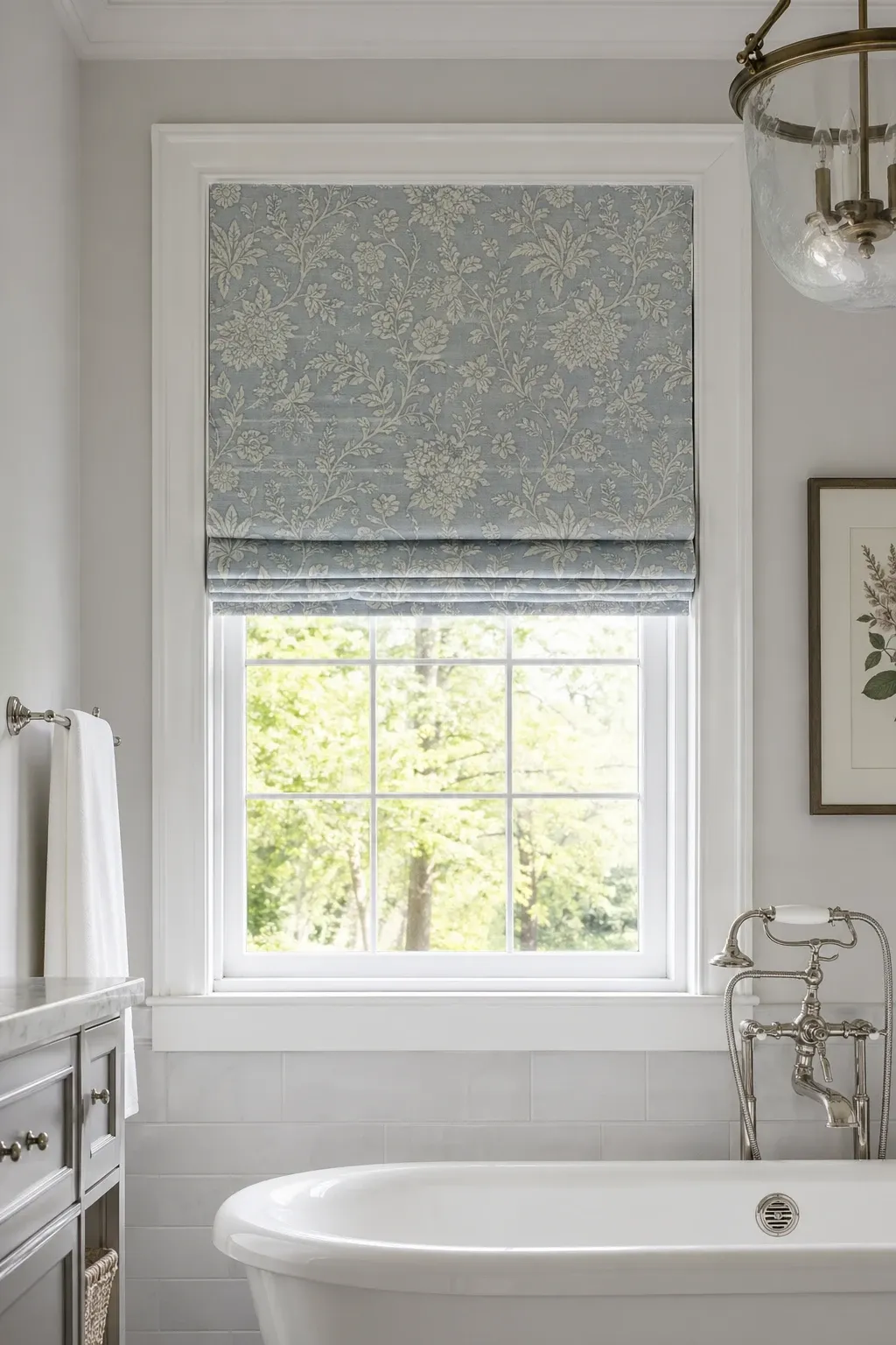 glass block window in a bathroom