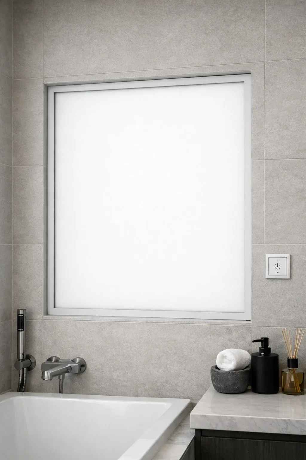 smart glass in a bathroom