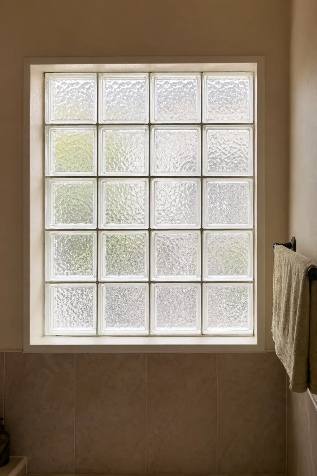 zebra banded shade in a bathroom