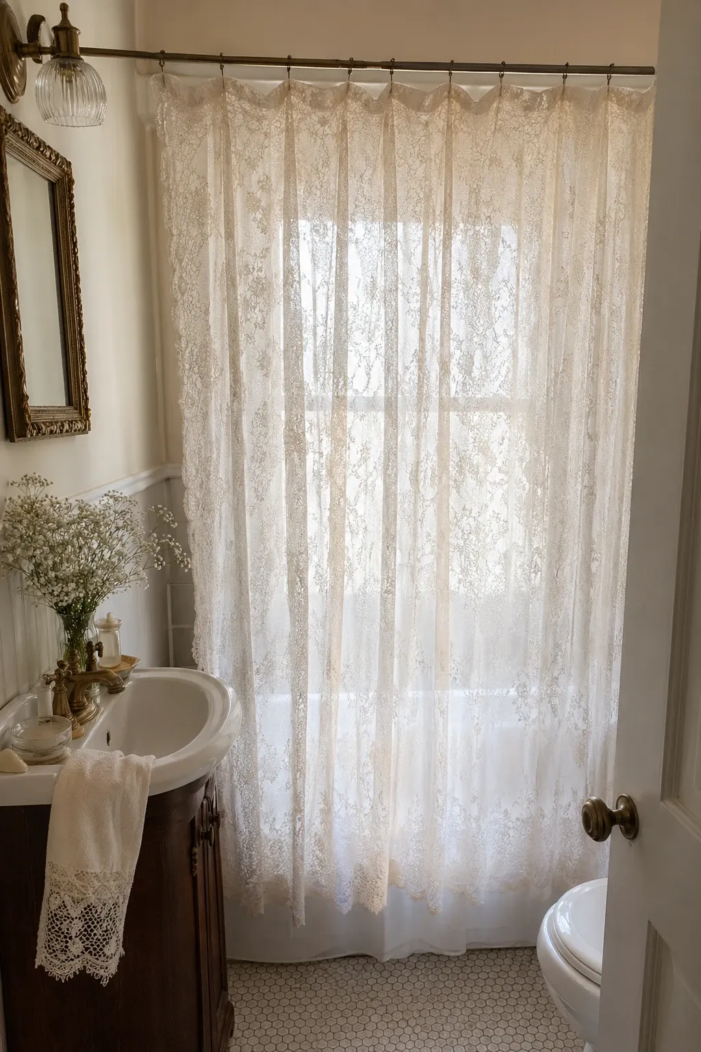 glass panel alternative in a bathroom