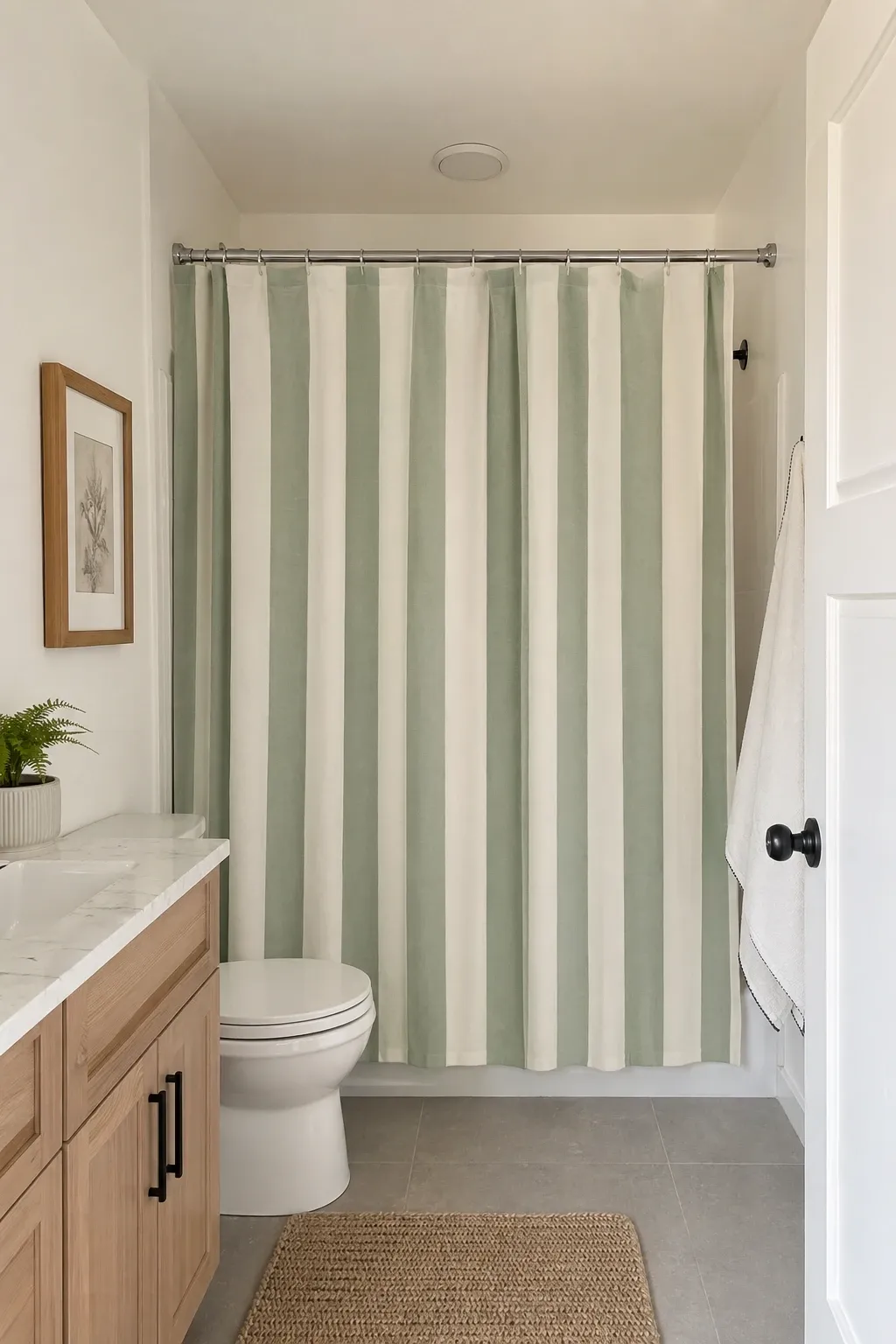 vertical stripes in a bathroom
