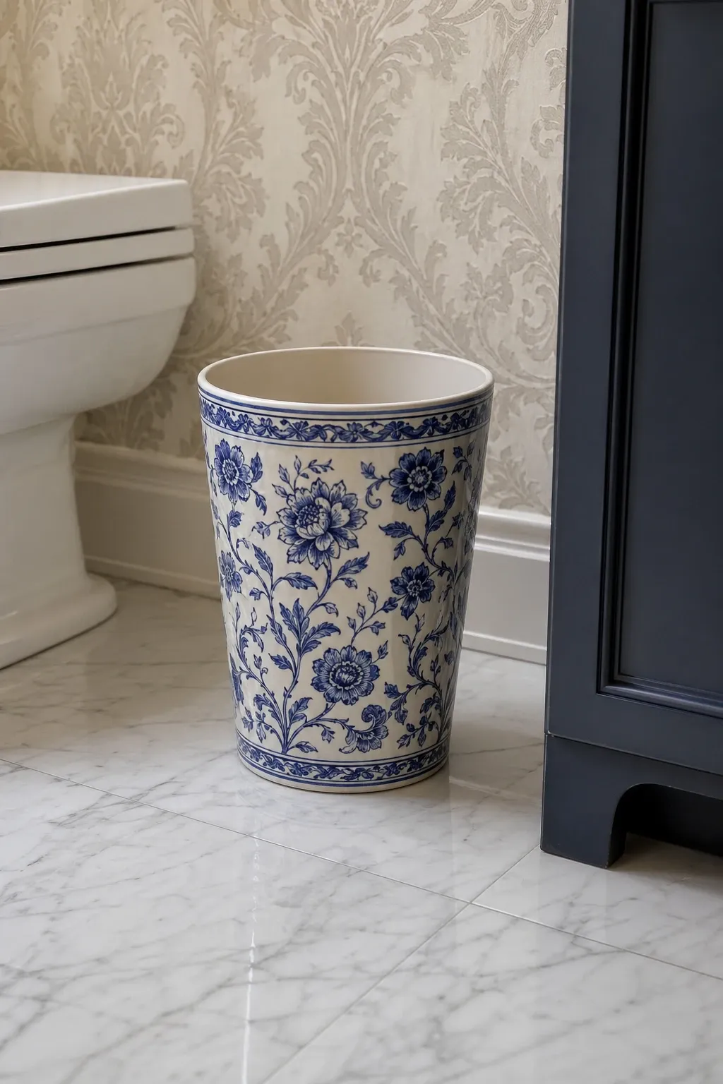 marble or stone look in a bathroom
