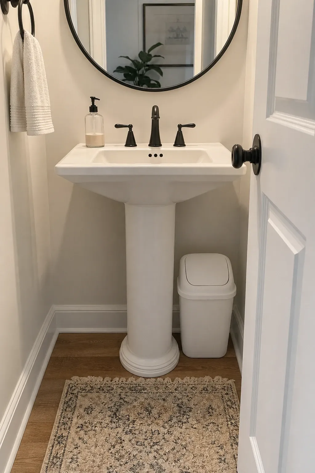 white ceramic canister in a bathroom