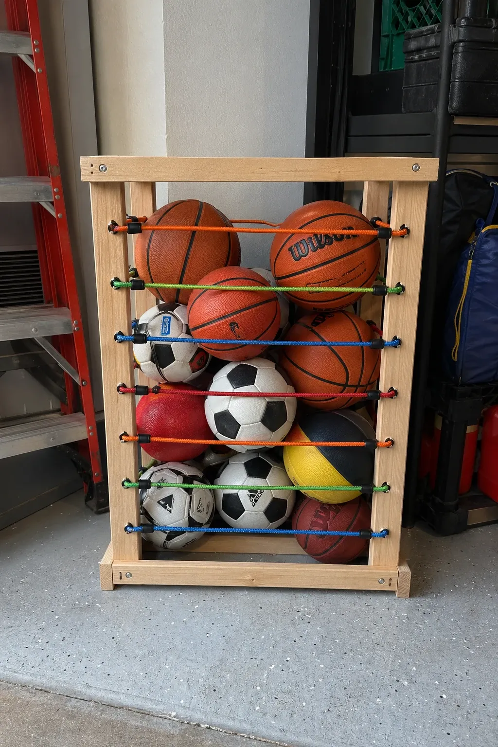 diy ball corral in a garage