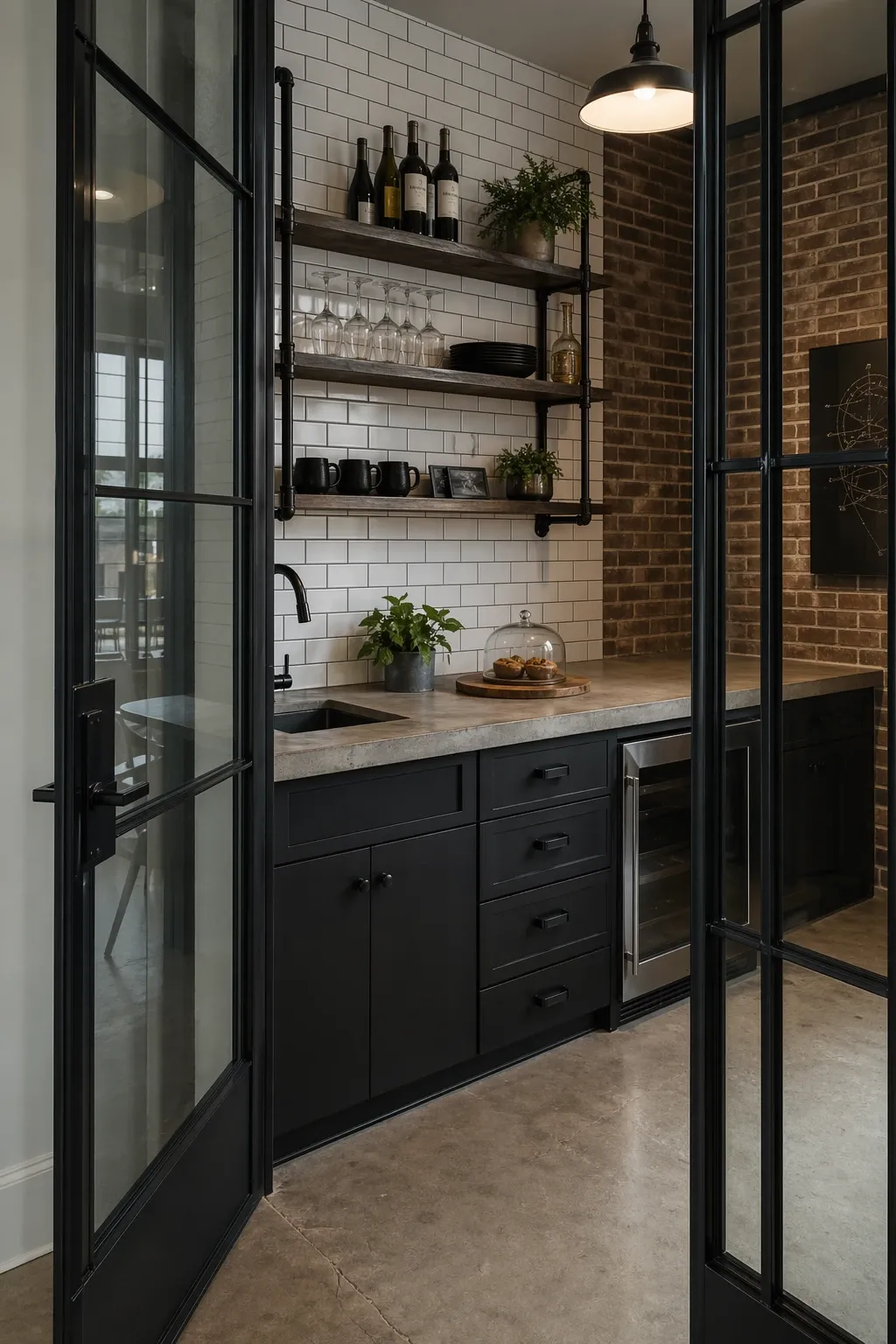 industrial style pantry