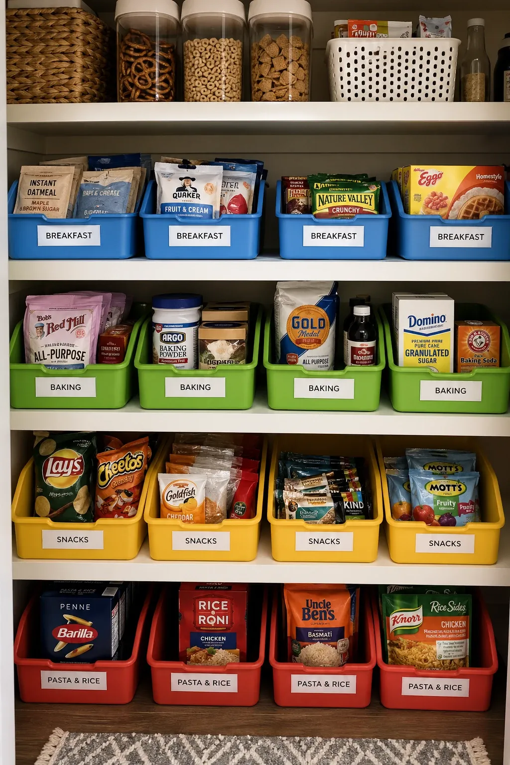 color-coded zones in a closet