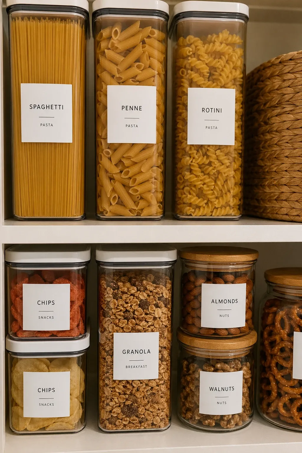 uniform labeling system in a closet