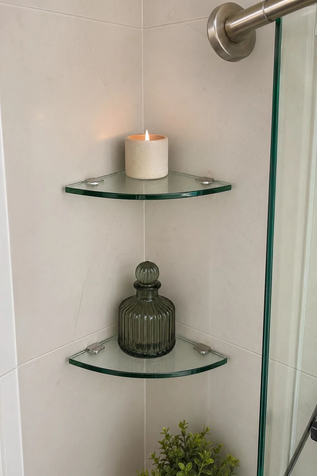 Corner Glass Shelving