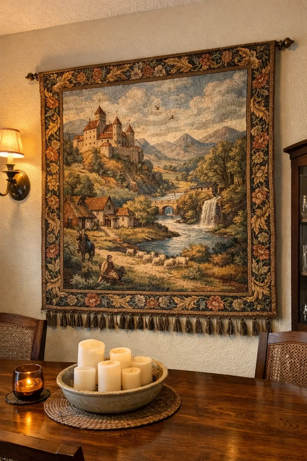 woven mix or textile in a dining room