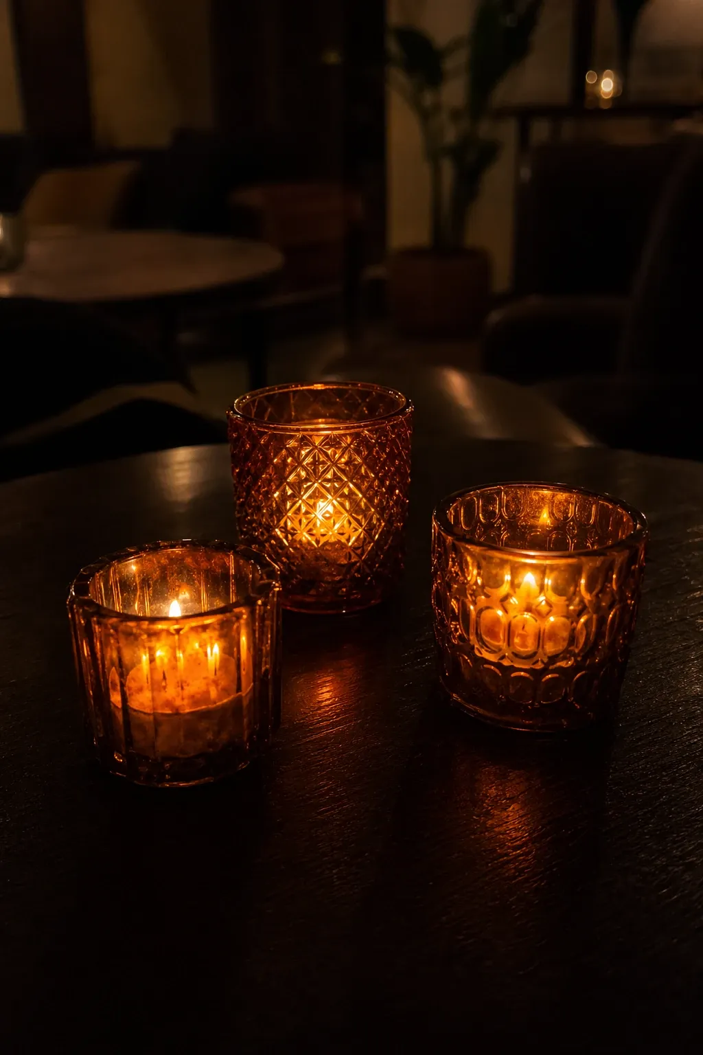 glass votives and candles