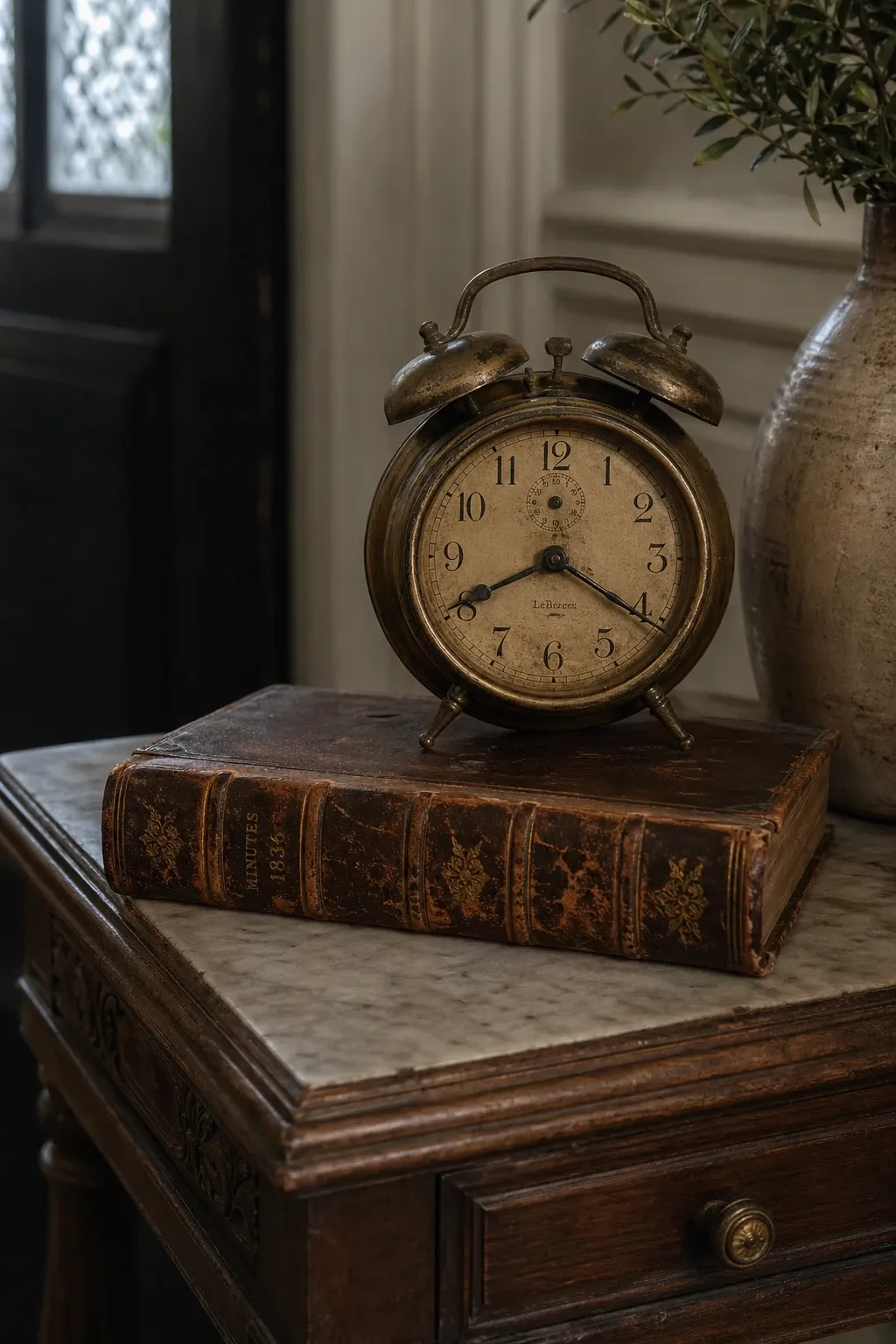 vintage finds in a entryway