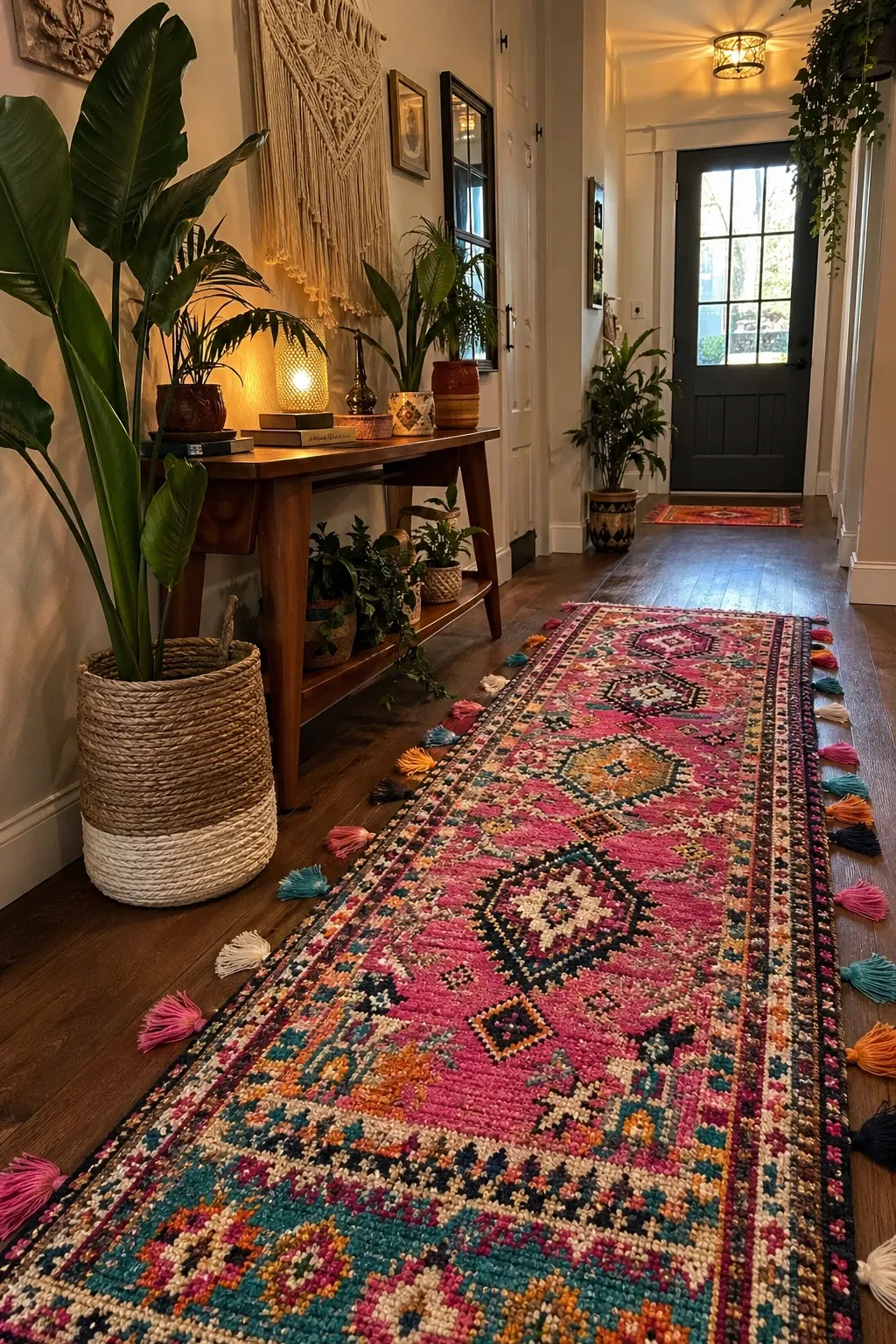 bohemian pattern in a entryway