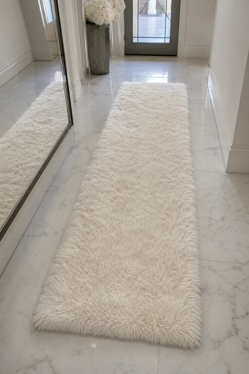 faux fur in a entryway