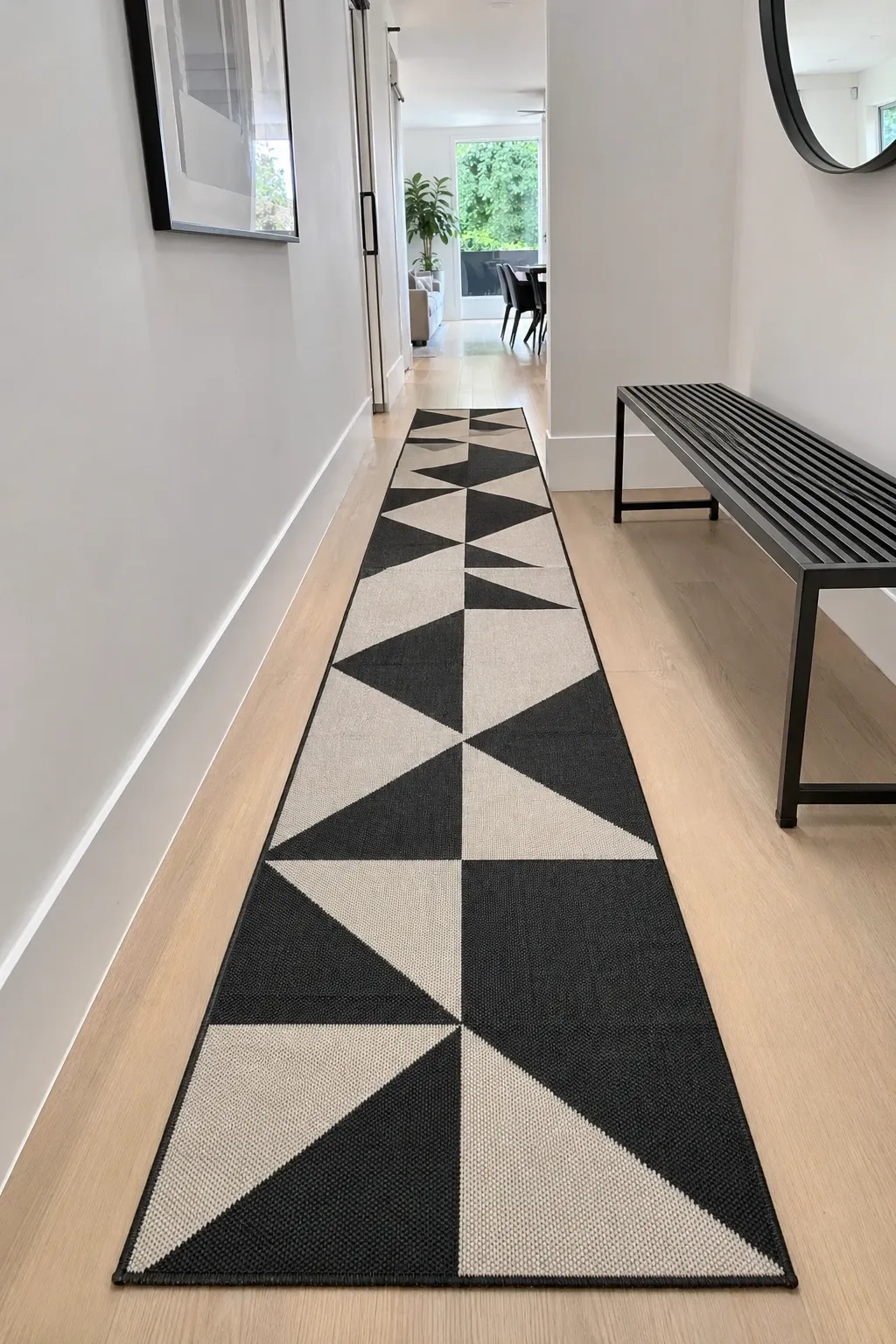 modern geometric in a entryway