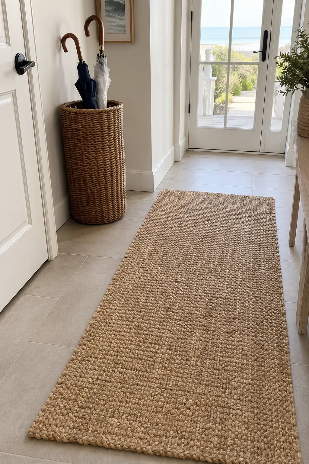 natural jute or sisal in a entryway