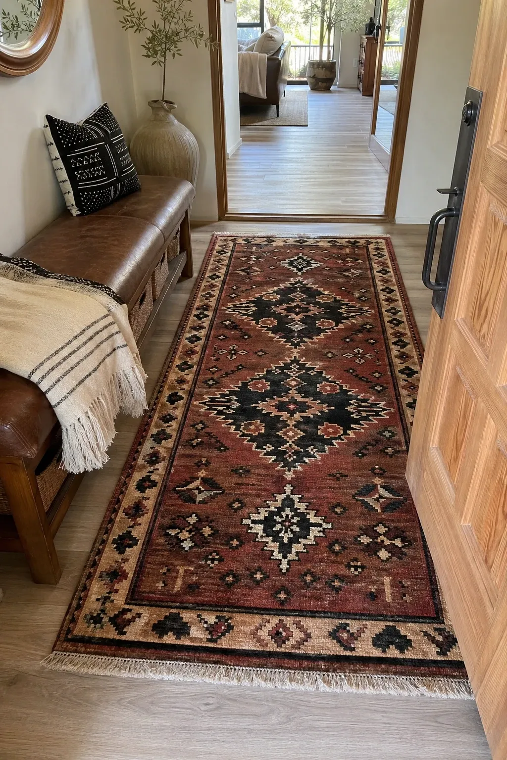 tribal print in a entryway
