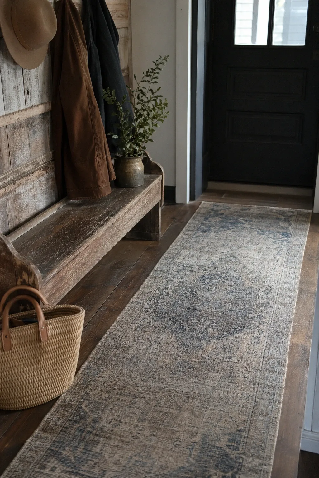 vintage distressed in a entryway