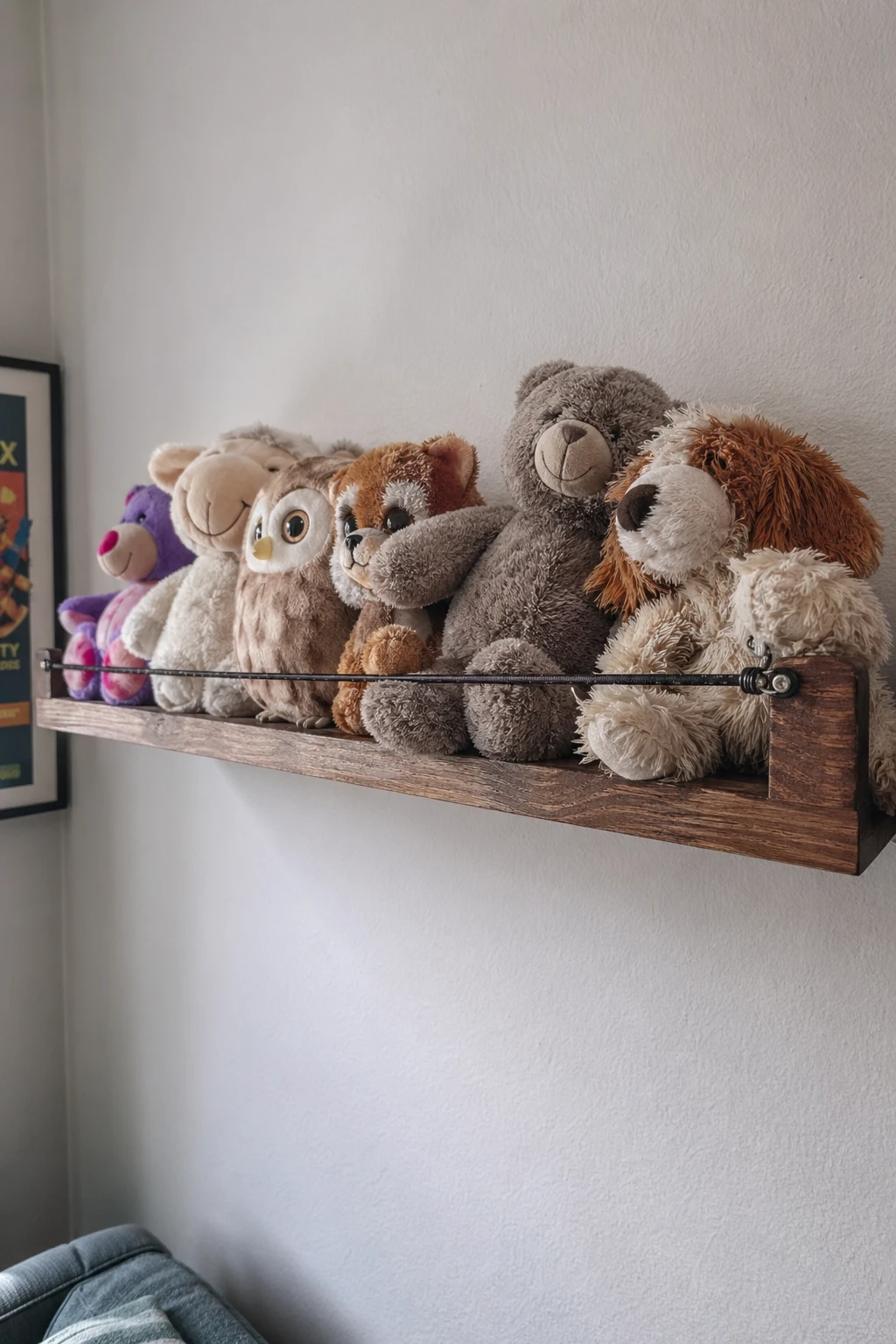 Floating Shelves with “Seatbelts”
