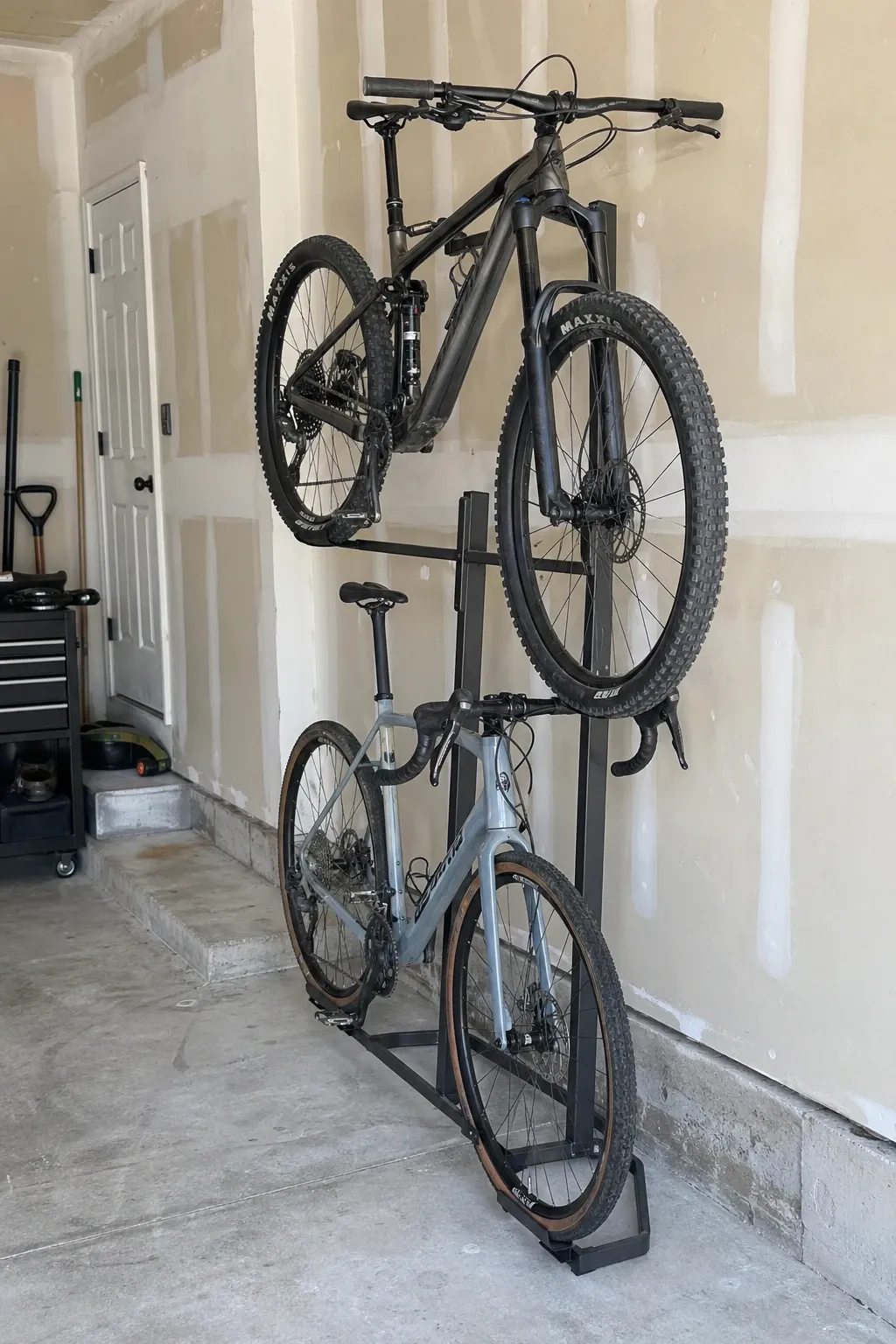 clip-style mounts in a garage