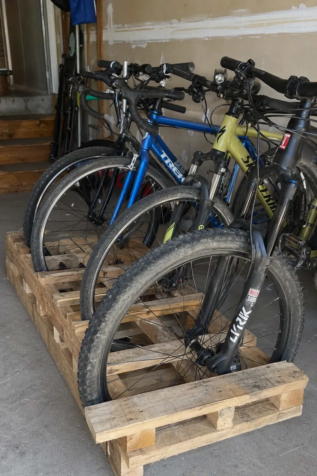 overhead sliding track system in a garage