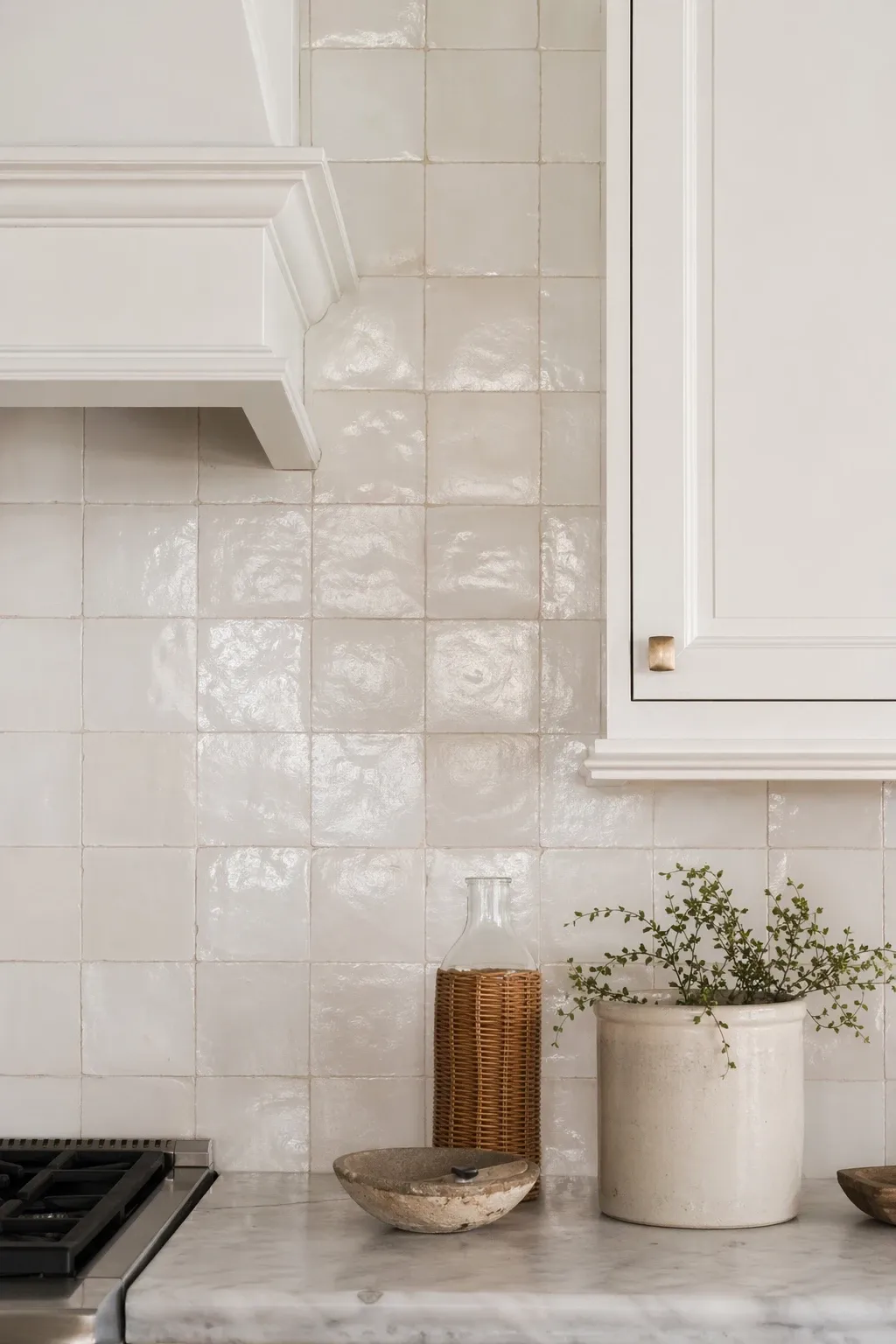 blue zellige tile in a kitchen