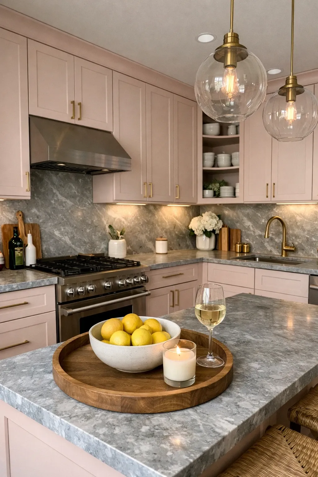 bright white and natural wood combo in a kitchen
