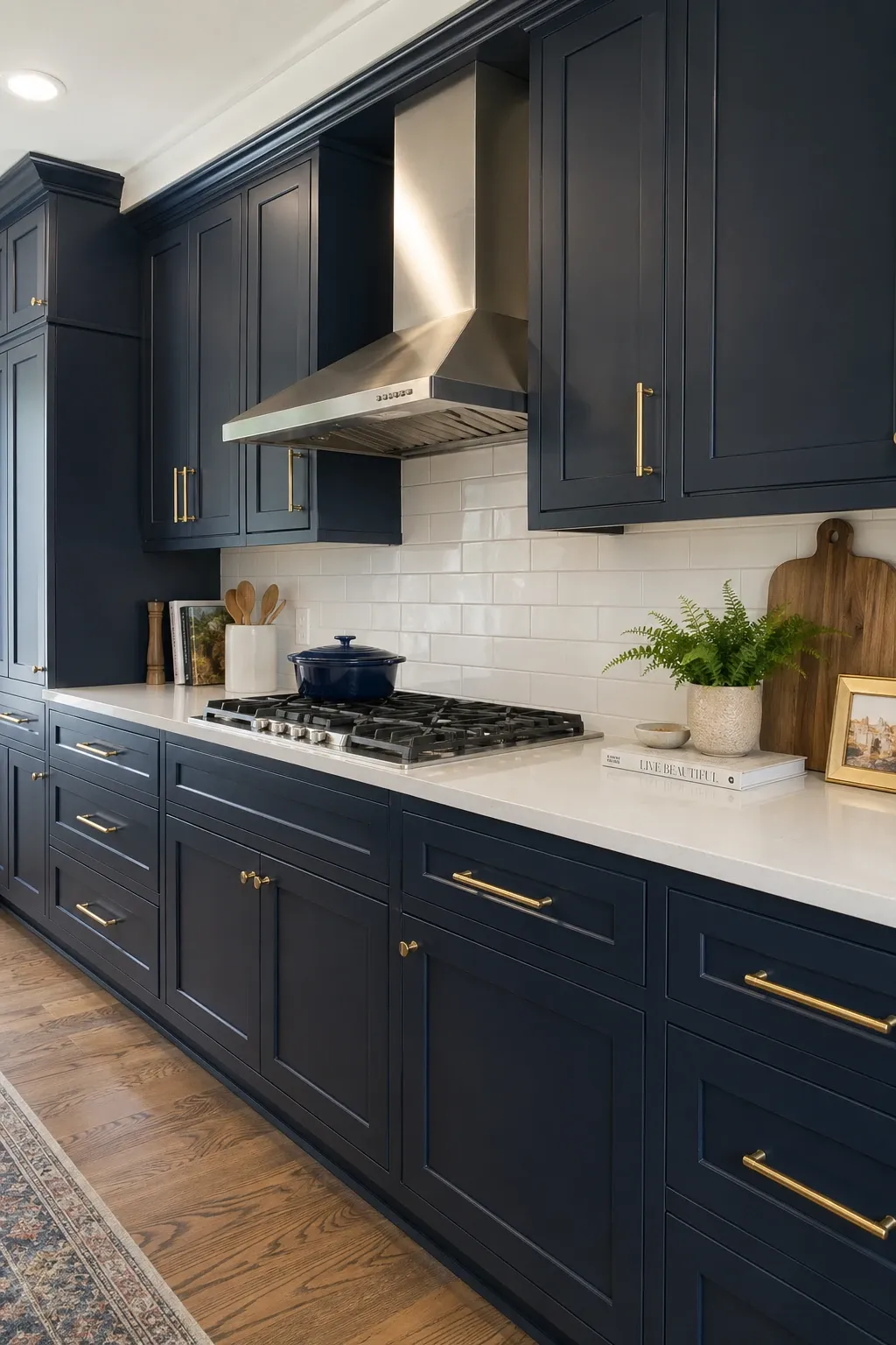 forest green in a kitchen