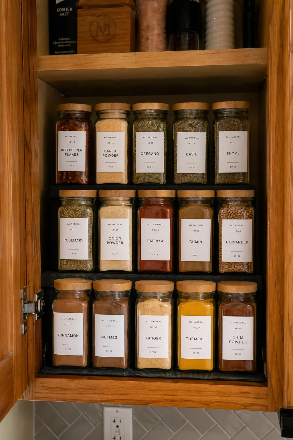 pull-out cabinet drawers in a kitchen