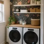 put down peel-and-stick tile over the ugly vinyl in a laundry