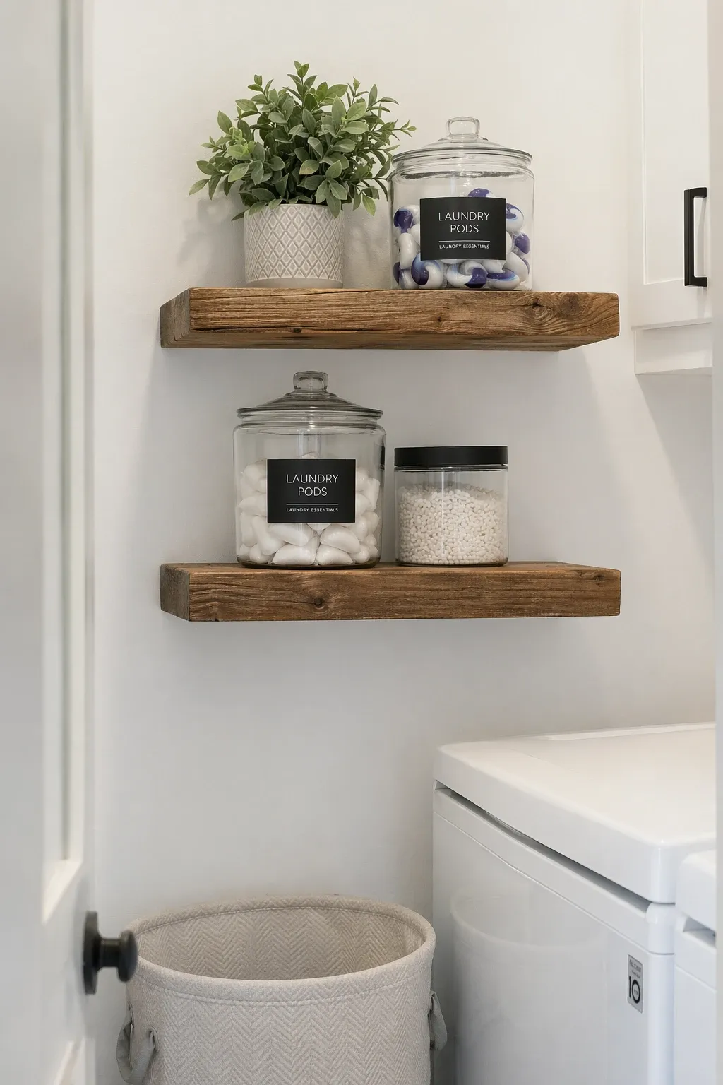 steal depth from an adjacent closet in a laundry