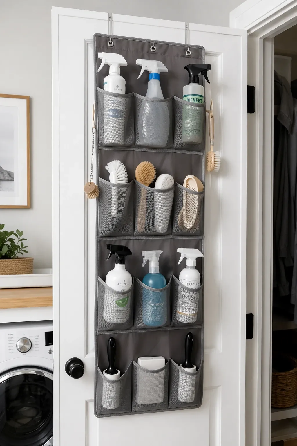 swap a traditional door for a pocket or bifold door in a laundry