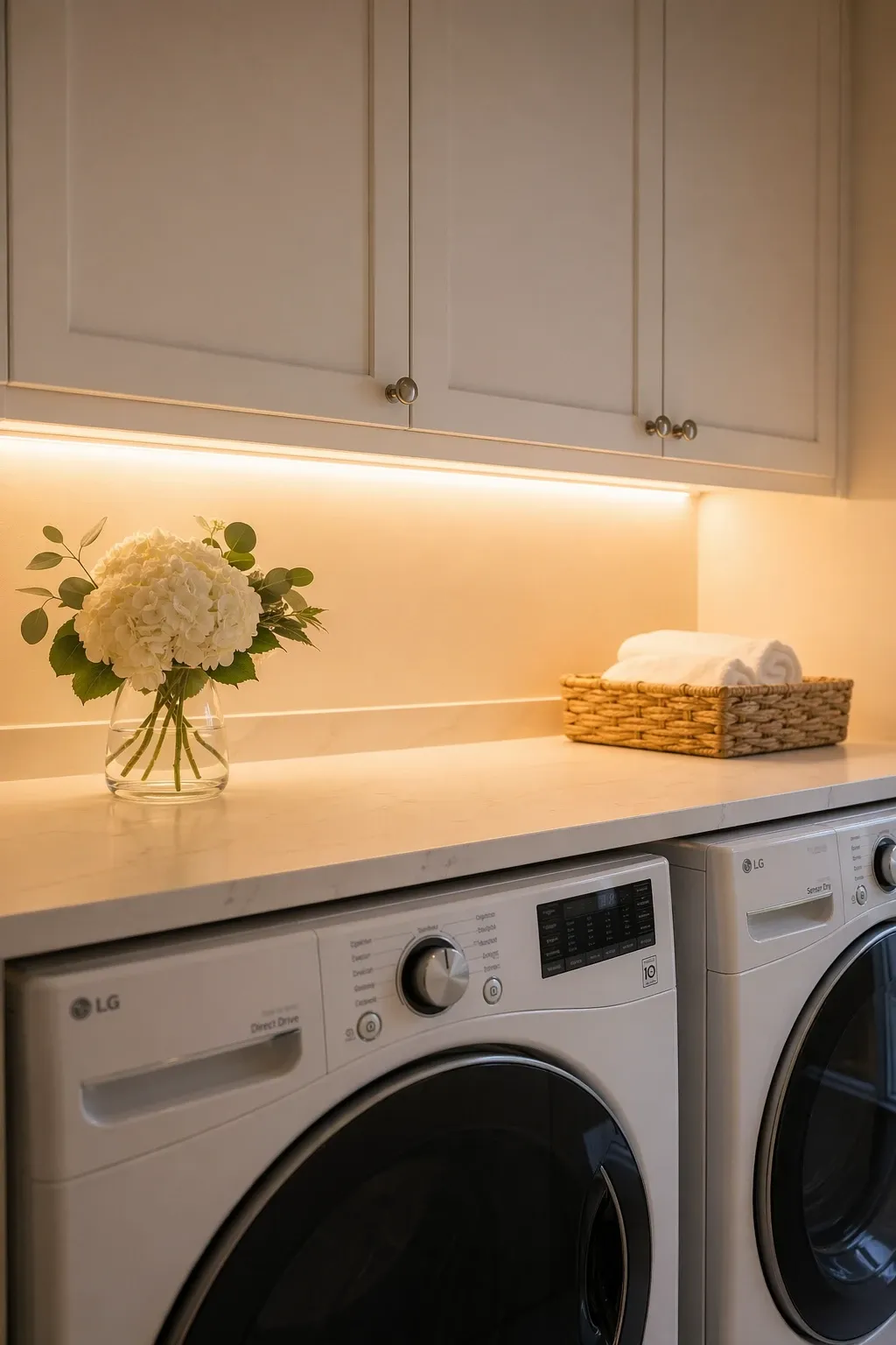 use door-mounted organizers on the laundry room door
