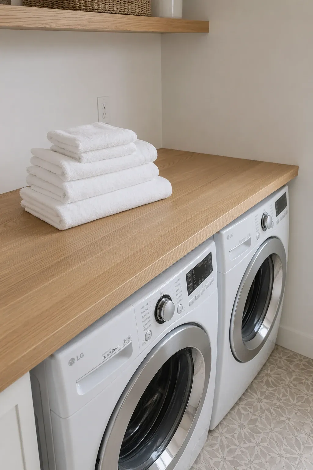 use the space between the studs in a laundry