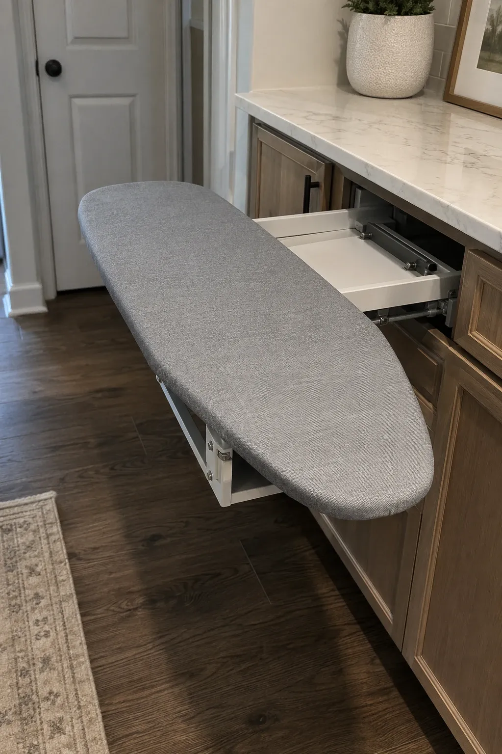 built-in lint bin in a laundry