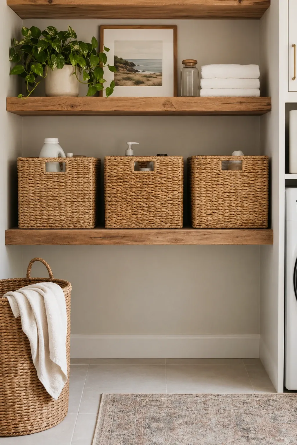 built-in lint bin in a laundry