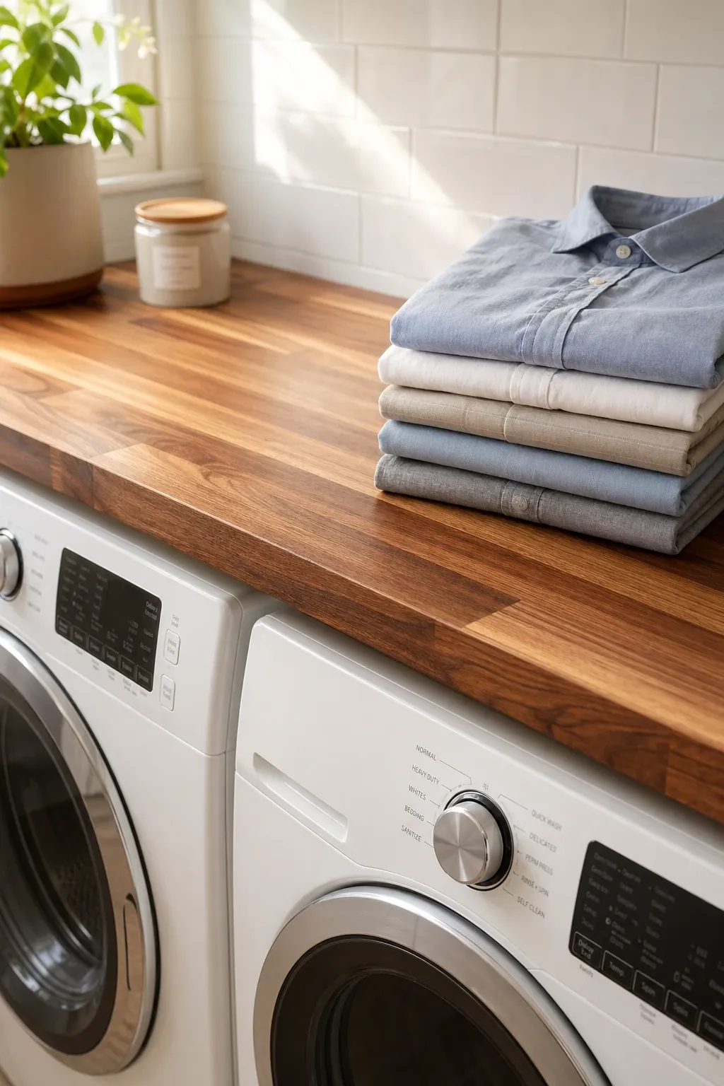 over-the-door organizer in a laundry