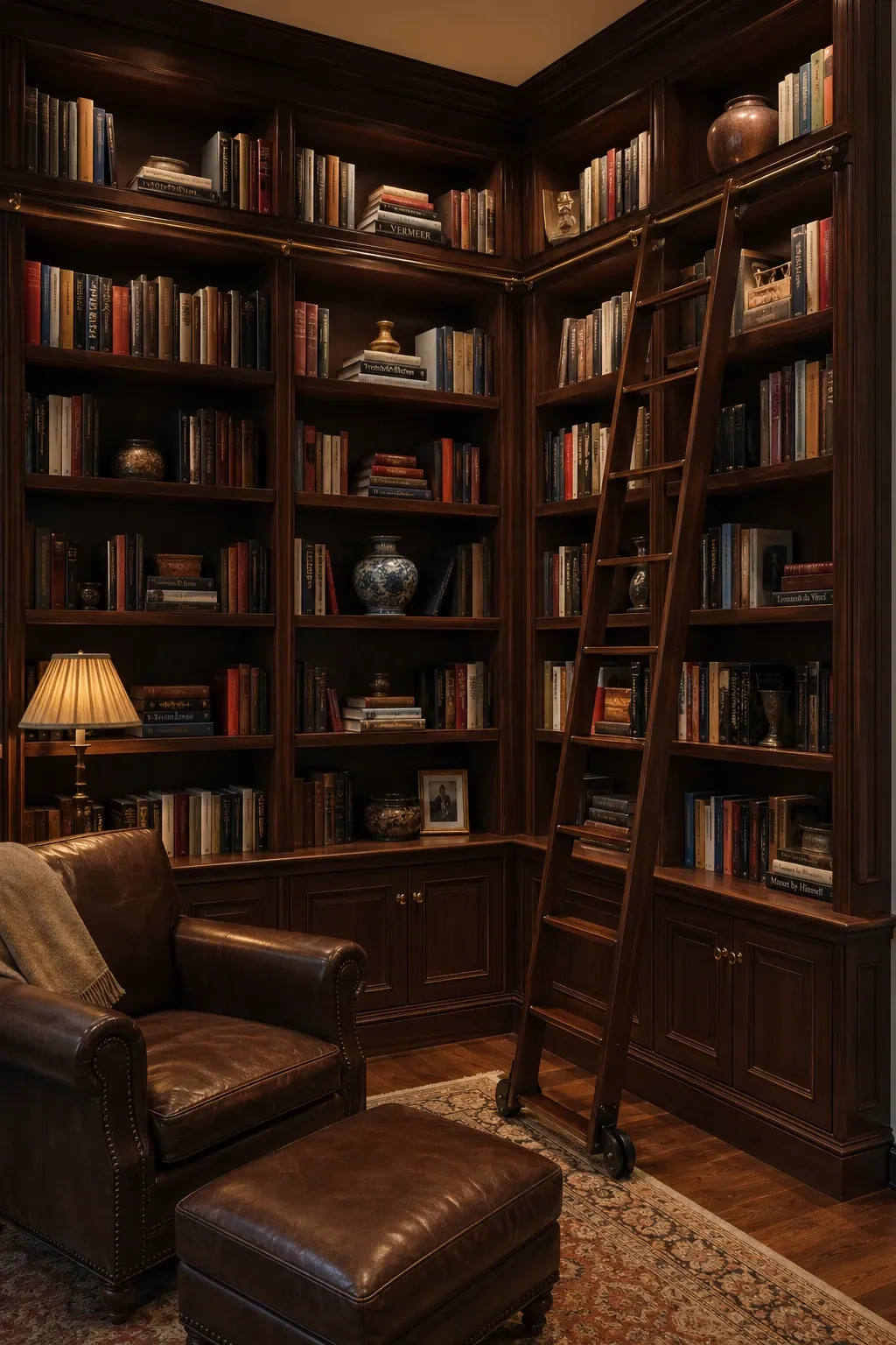 built-in bookshelf in a living room