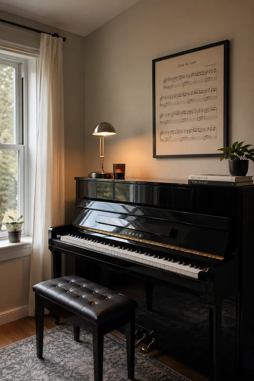 music corner in a living room