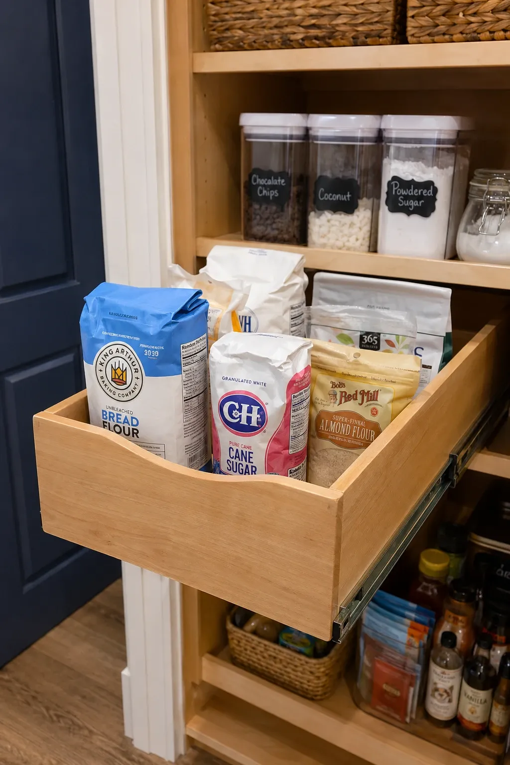 pull-out drawers for deep shelves