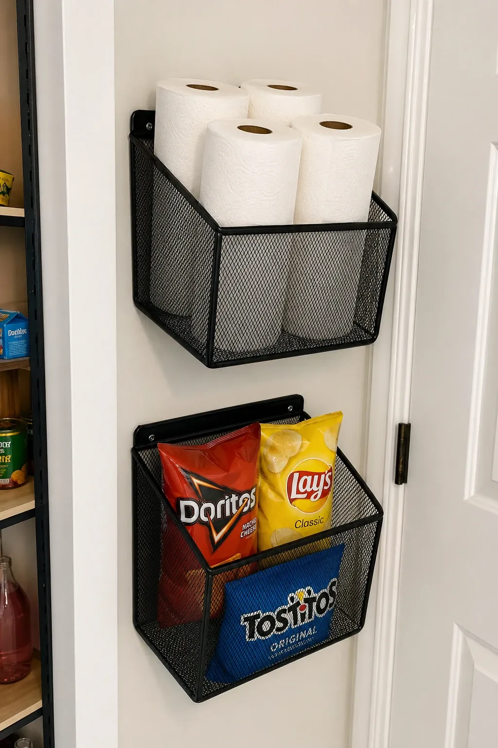 wall-mounted mesh baskets