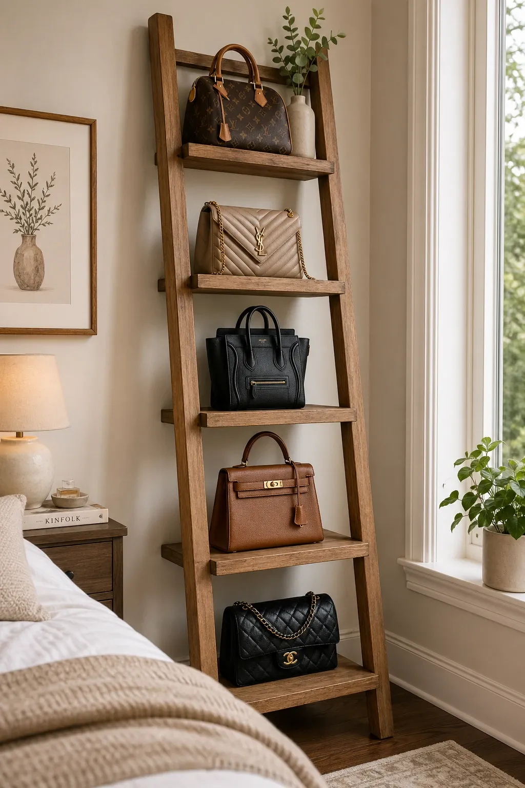 leaning ladder shelf