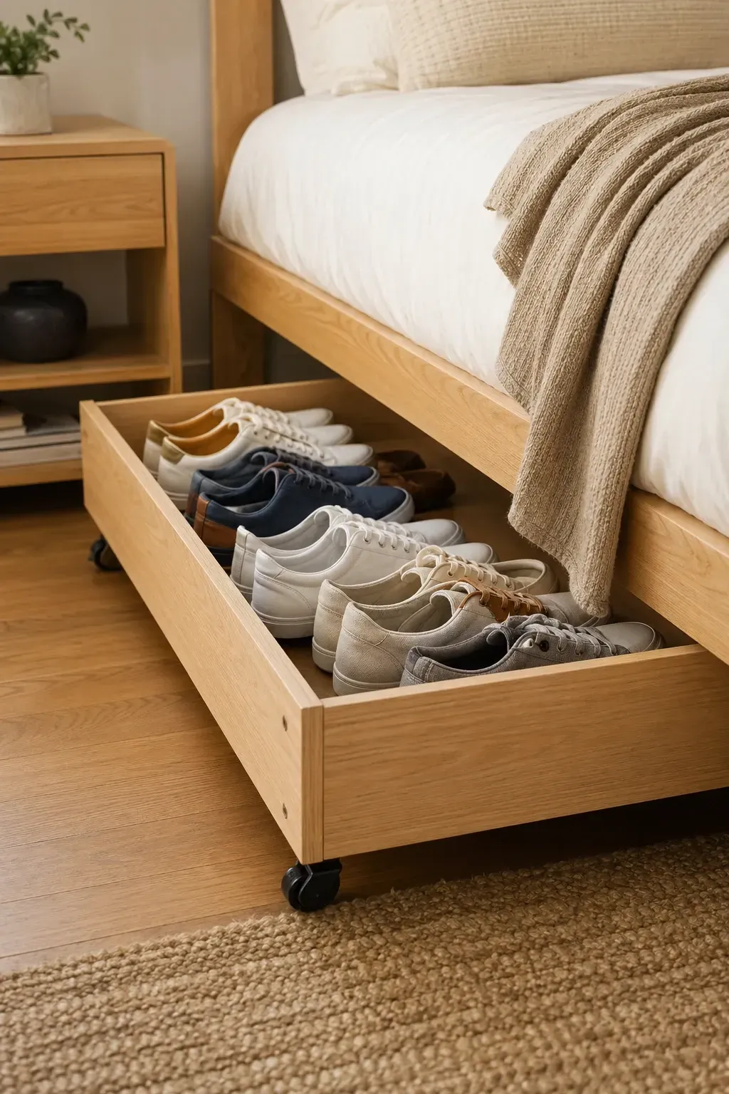 rolling shoe drawers