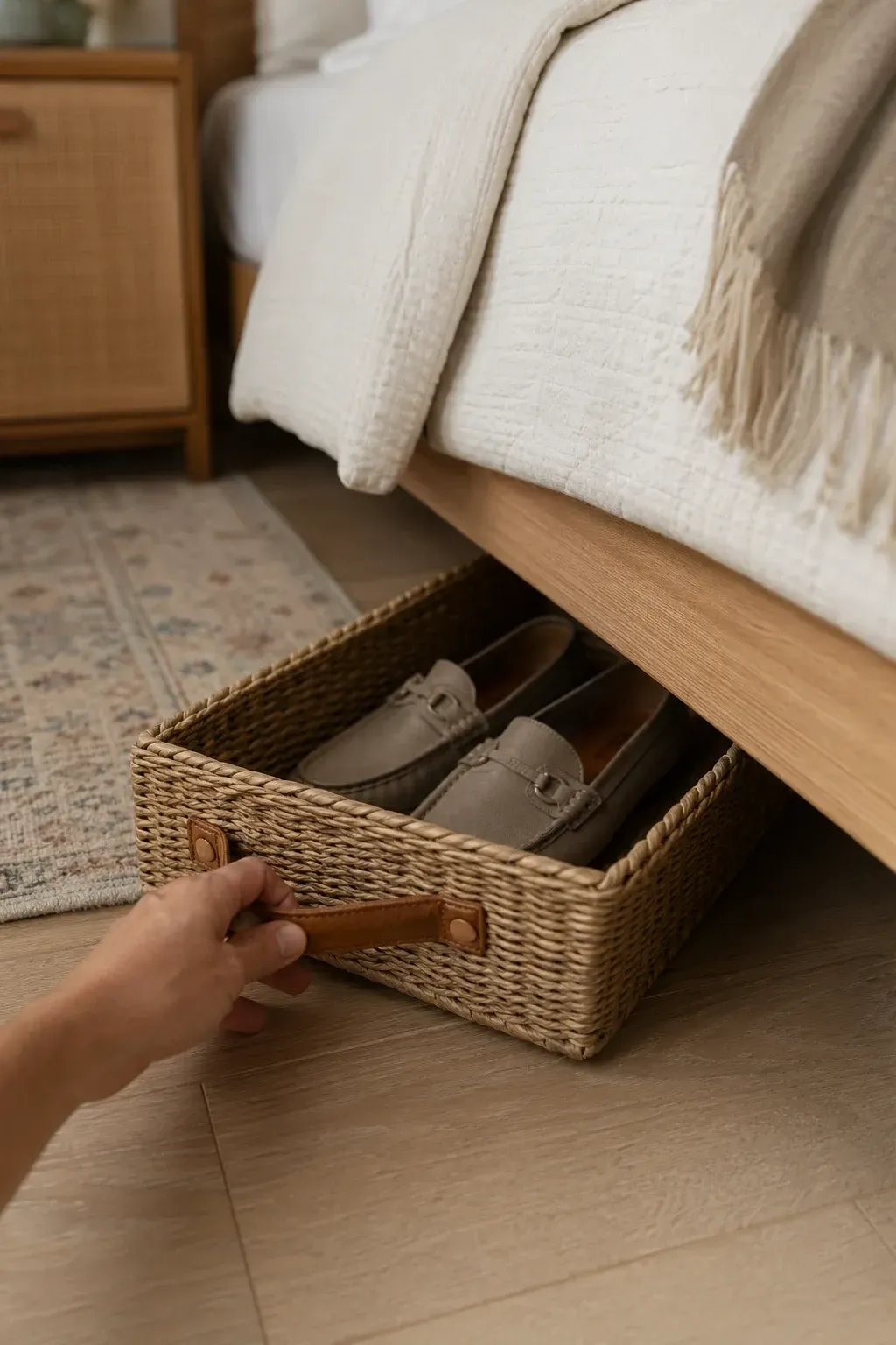 slide-out bins with handles
