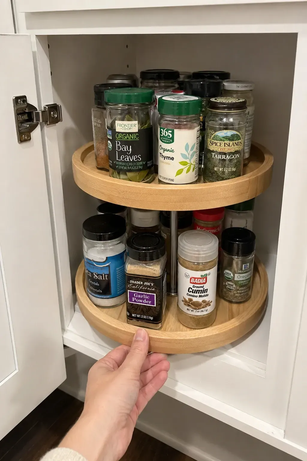 lazy susan in the cabinet