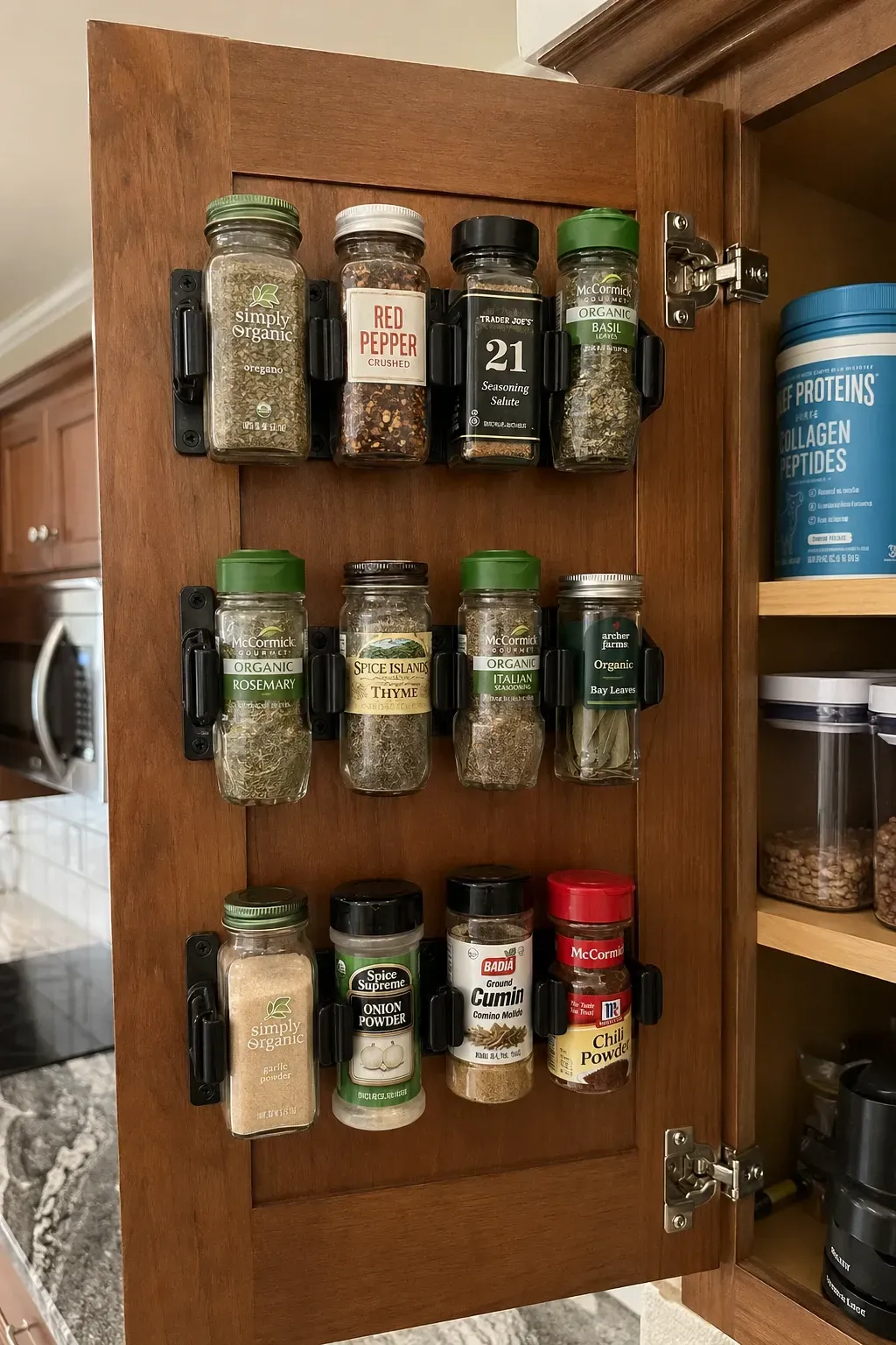 spice clips inside cabinet doors