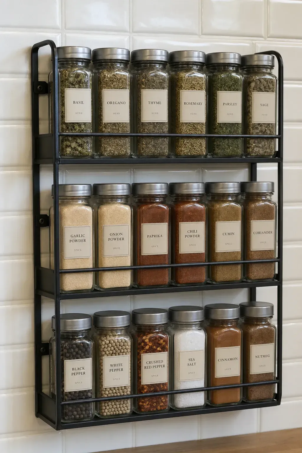 wall-mounted spice rack