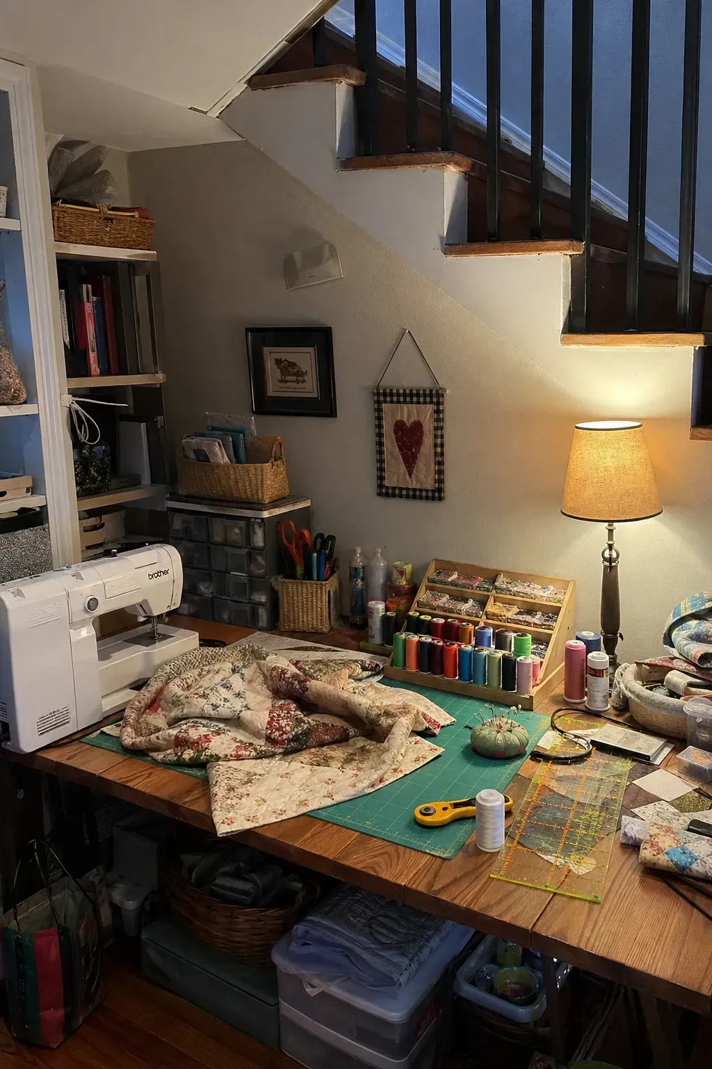 craft and hobby station in a stairs